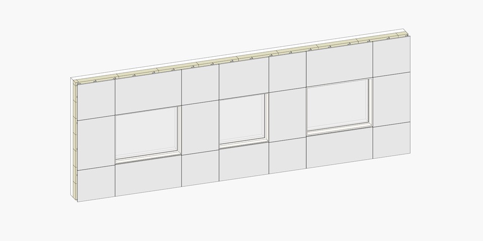 Split Revit parts to form ventilated facade panels