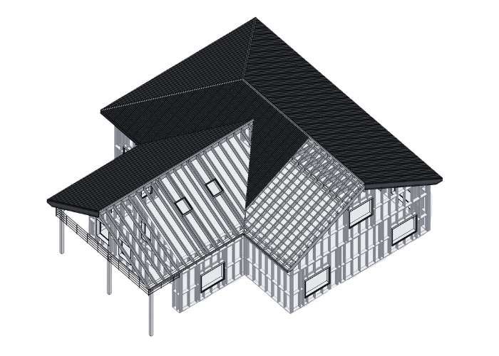 Wood framing - house model