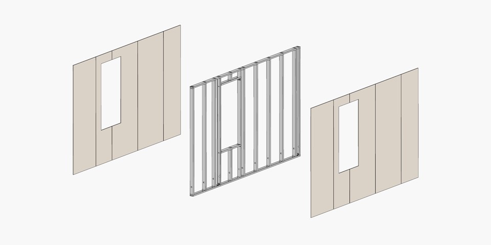 Split parts to form sheathing or paneling