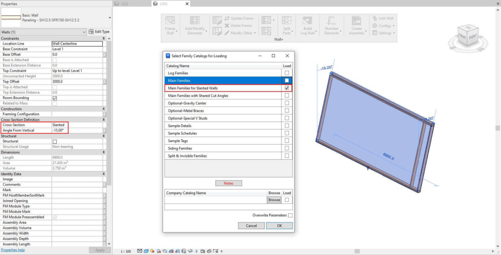 slanted wall frame in Revit