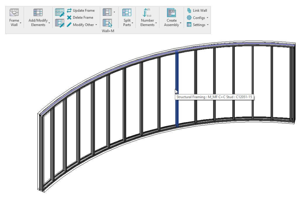 curved metal wall frame in Revit
