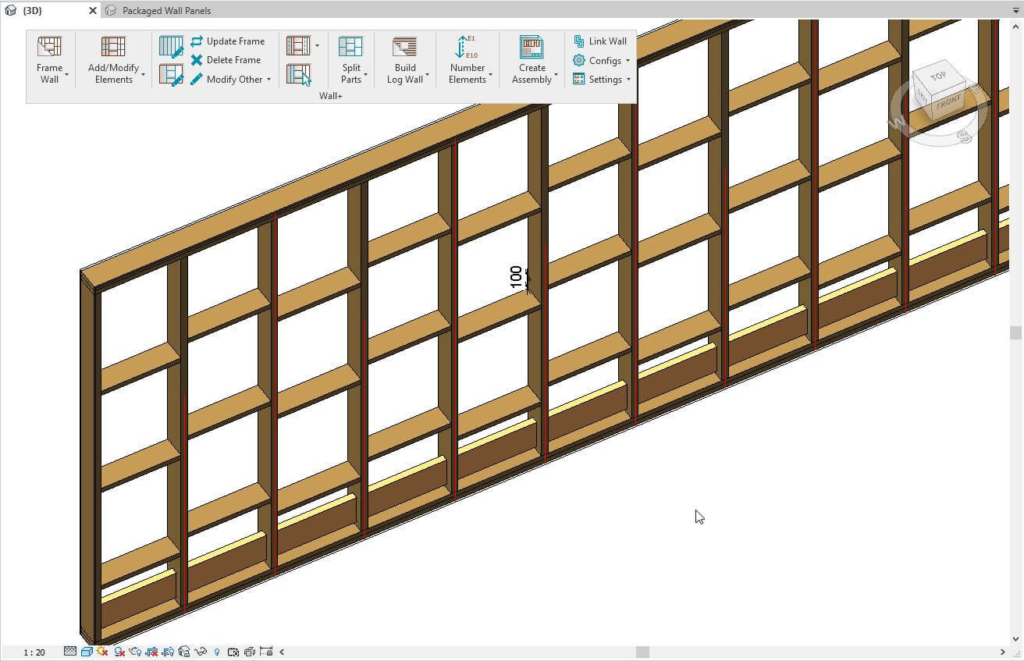 offsets for bridging/nogging in wood wall frame