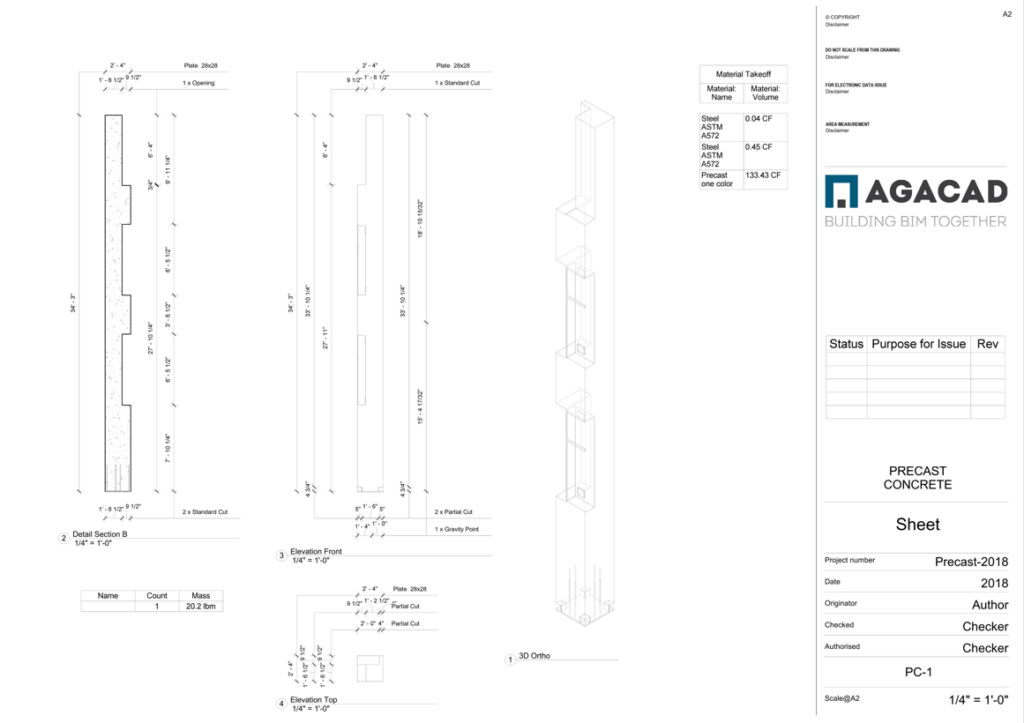 Assembly shop drawings in Revit