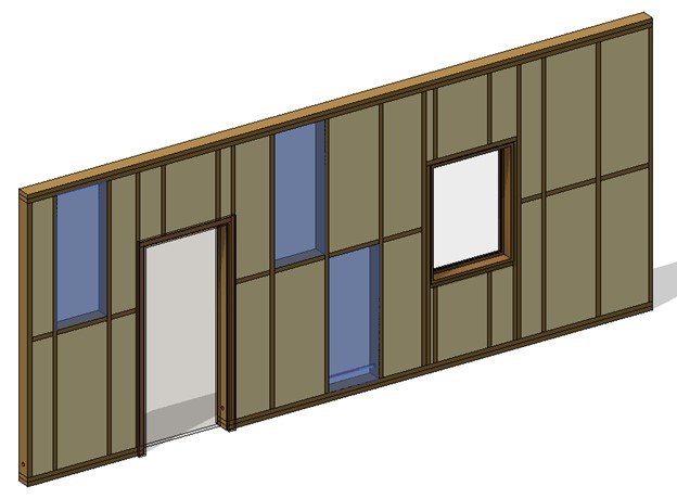 wall frame with insulation