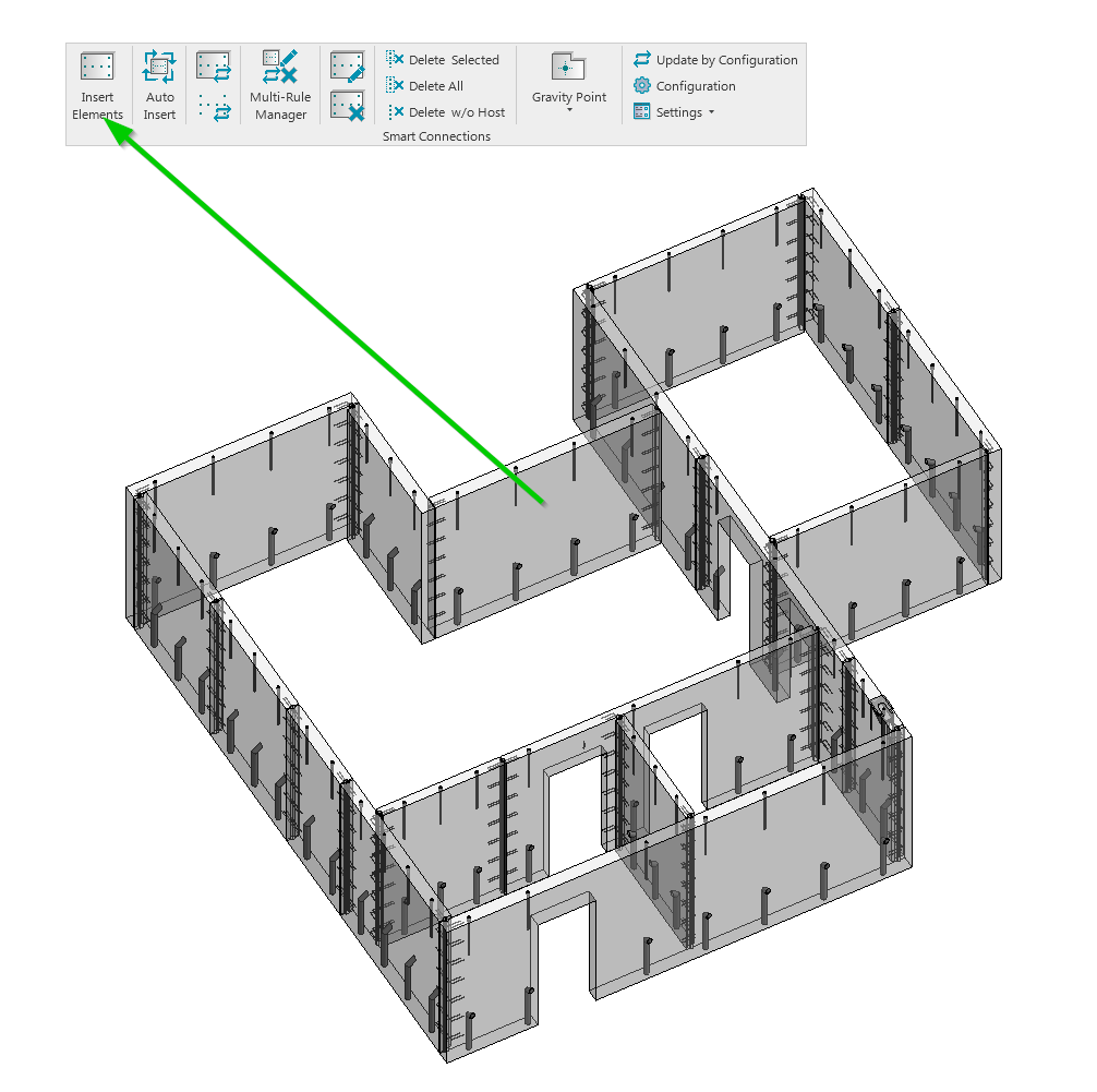 Inserting structural connections in precast wall panels