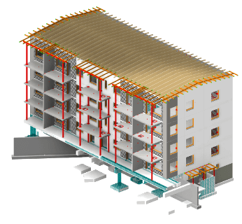 precast building 3d model