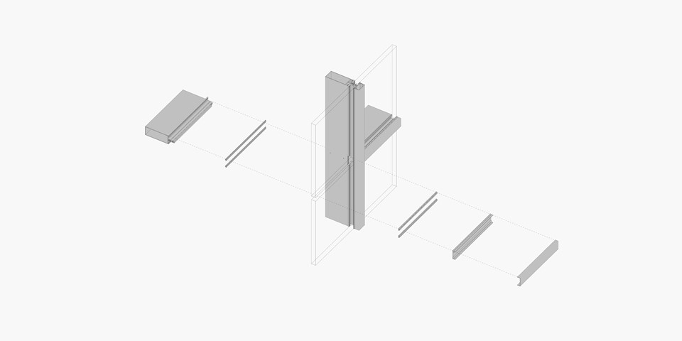 Generate several layers of curtain wall frame components