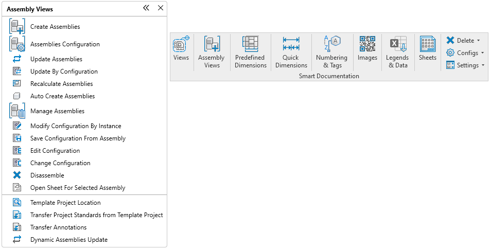 The UI of Smart Documentation makes it easy to create Assembly Views.