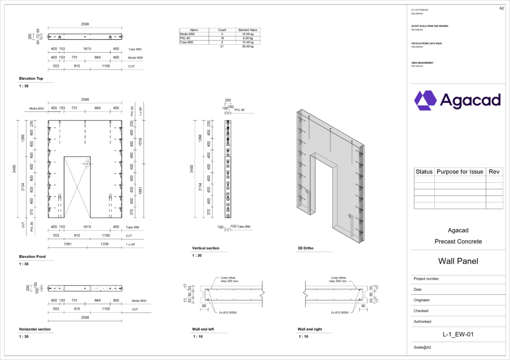 It's easy to create a shop drawing with assembly views of a precast wall panel in Revit if you use Smart Documentation.