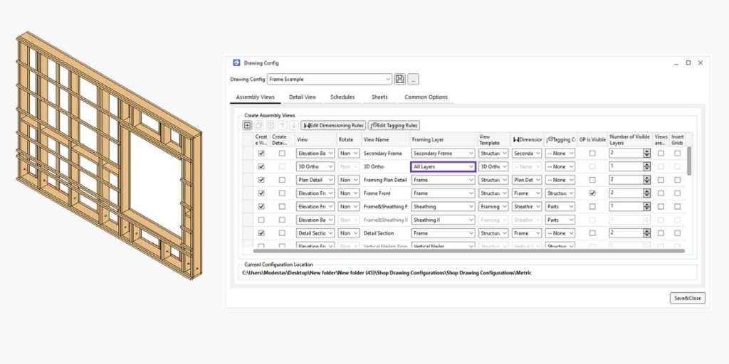 How to select all Layers in wood framing add-in for Revit.