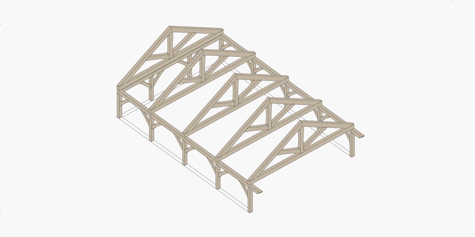 Model trusses of heavy timber in Revit.